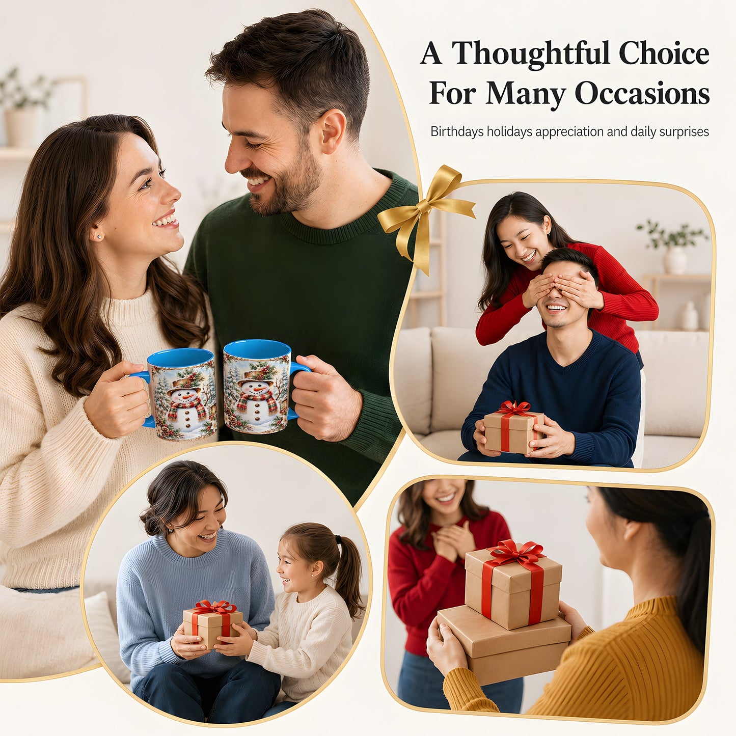 #pl[11oz|Blue] Rustic Snowman Coffee Mug, Winter Snowman Mug, Ceramic Cup