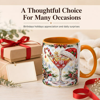 #pl[11oz|Orange] Christmas Cocktail Coffee Mug, Holiday Martini Mug, Ceramic Cup