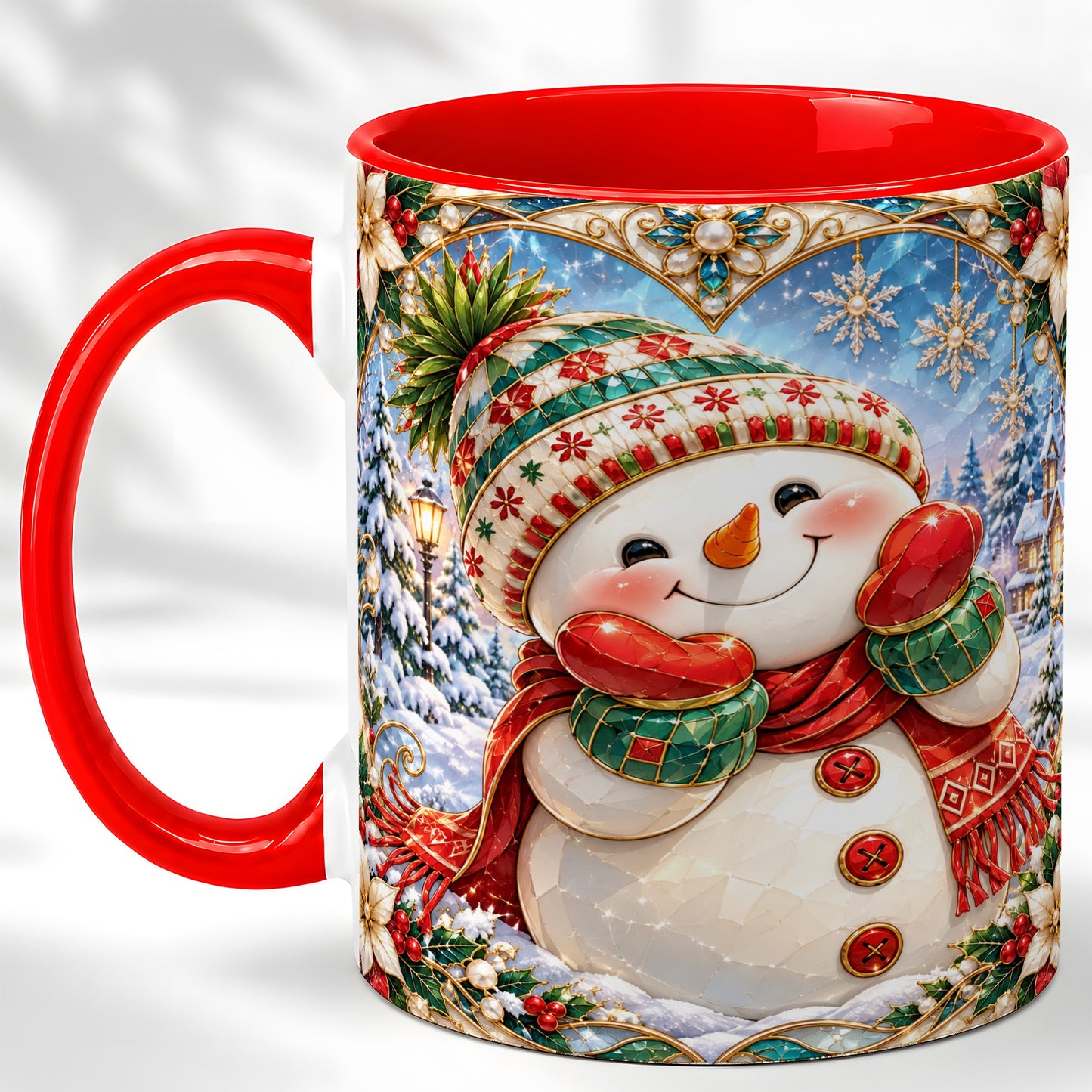 Christmas Snowman Coffee Mug, Winter Snowman Mug, Ceramic Cup
