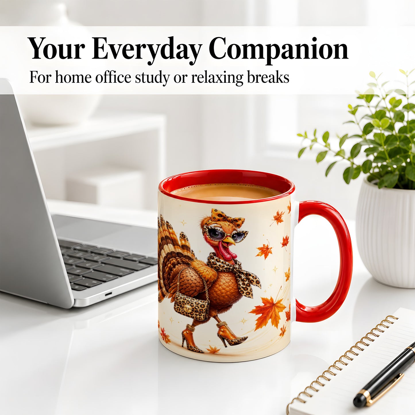 #pl[11oz|Red] Fashion Turkey Accent Mug, Ceramic Mug with Leopard Print Artwork
