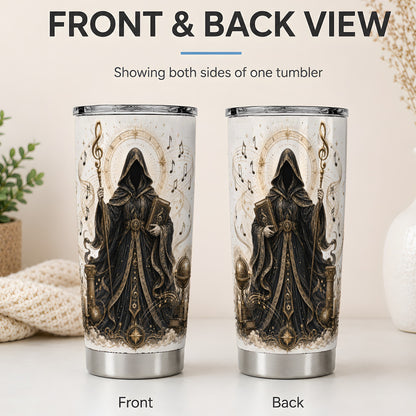 #pl[20oz|Steel] Mystic Music Tumbler, 20oz Stainless Steel Tumbler with Hooded Art