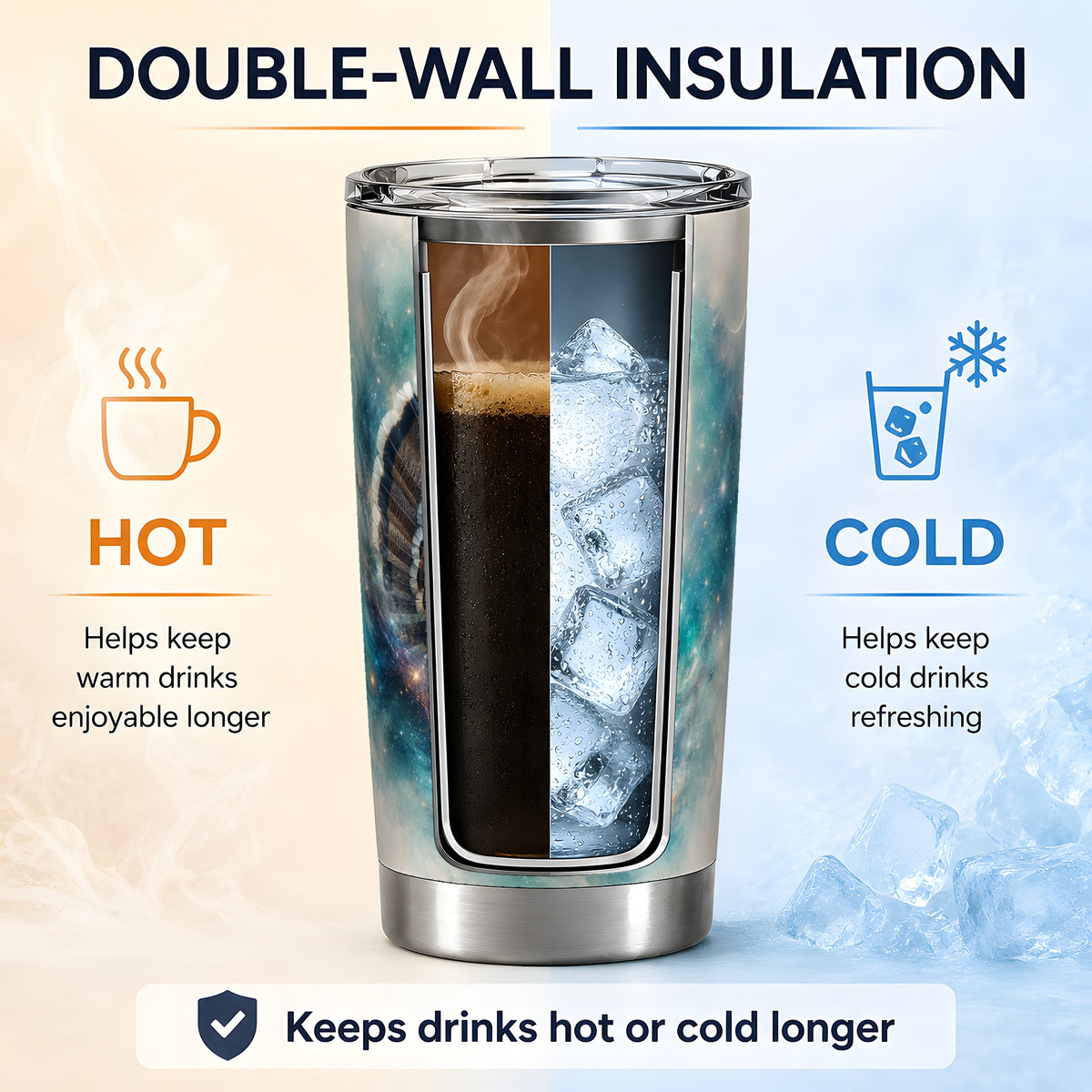 #pl[20oz|Steel] Cosmic Thanksgiving Turkey Tumbler, 20oz Tumbler with Moon Galaxy Art
