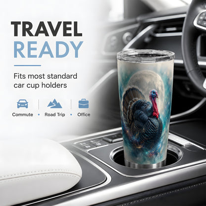 #pl[20oz|Steel] Cosmic Thanksgiving Turkey Tumbler, 20oz Tumbler with Moon Galaxy Art
