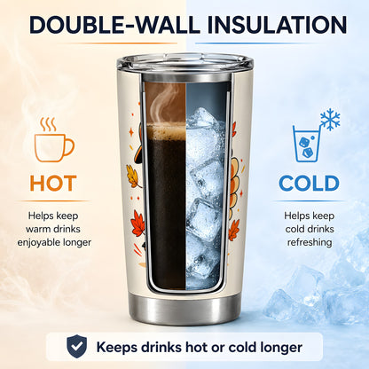 #pl[20oz|Steel] Cool Turkey Tumbler, 20oz Stainless Steel Tumbler with Sunglasses Fall Art