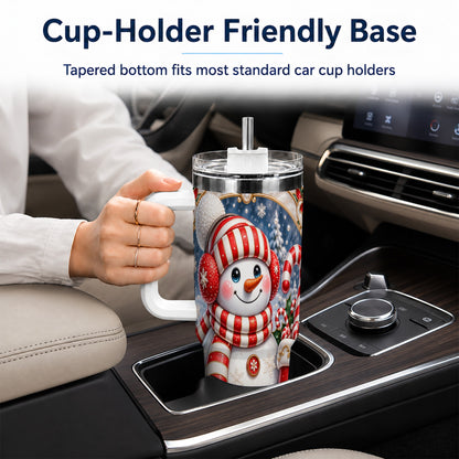 #pl[40oz|White] Snowman Stocking 40oz Tumbler, Christmas Stainless Steel Travel Cup
