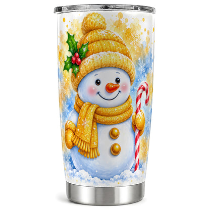 Snowman Christmas Tumbler 20oz, Winter Tumbler, Stainless Steel Travel Cup