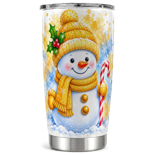 Snowman Christmas Tumbler 20oz, Winter Tumbler, Stainless Steel Travel Cup