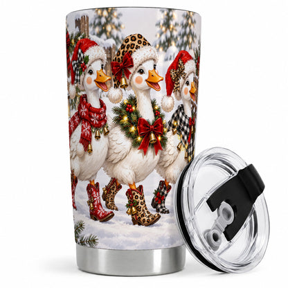 Western Christmas Goose 20oz Tumbler, Cowboy Boots Design for Goose Lovers