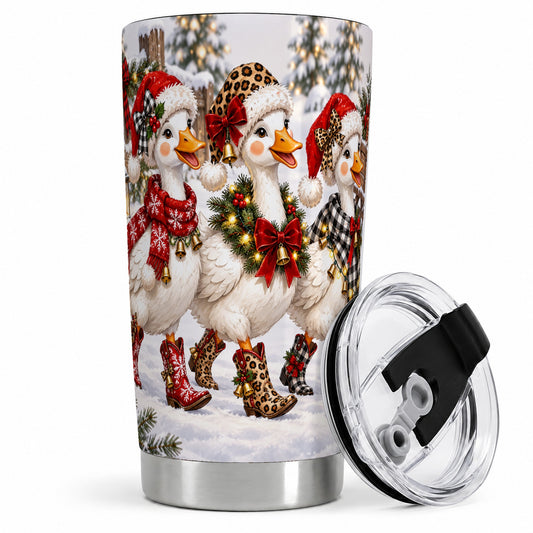 Western Christmas Goose 20oz Tumbler, Cowboy Boots Design for Goose Lovers