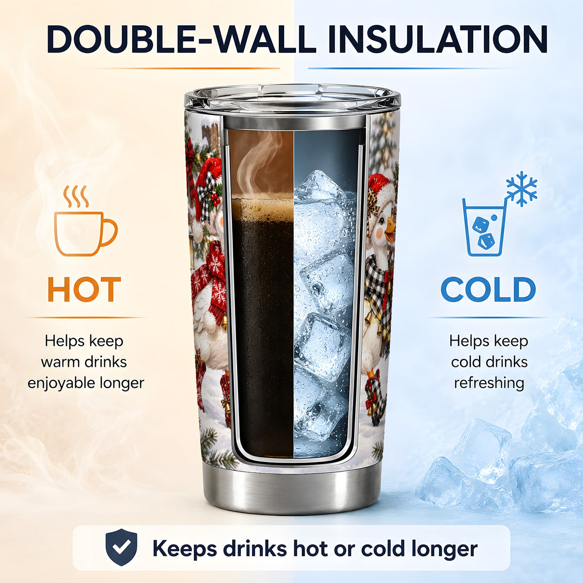 #pl[20oz|Steel] Western Christmas Goose 20oz Tumbler, Cowboy Boots Design for Goose Lovers
