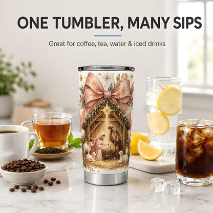 #pl[20oz|Steel] Nativity Christmas 20oz Tumbler, Manger Scene Christian Artwork Drinkware