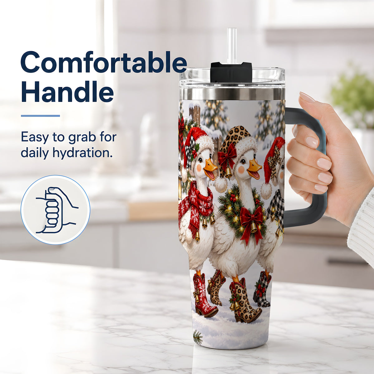 #pl[40oz|Black] Western Christmas Goose 40oz Tumbler, Cowboy Boots Design for Goose Lovers