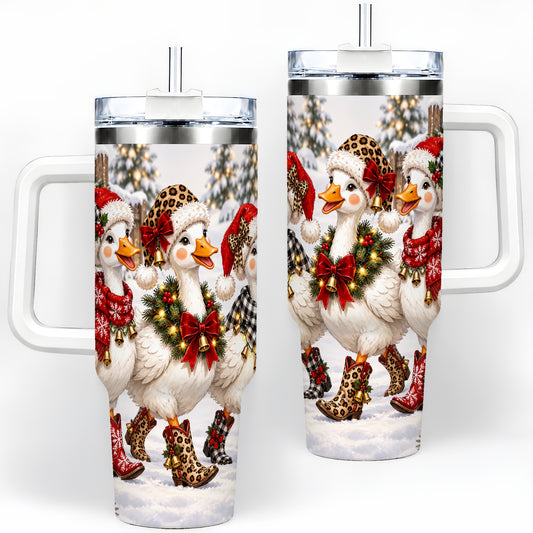 Western Christmas Goose 40oz Tumbler, Cowboy Boots Design for Goose Lovers