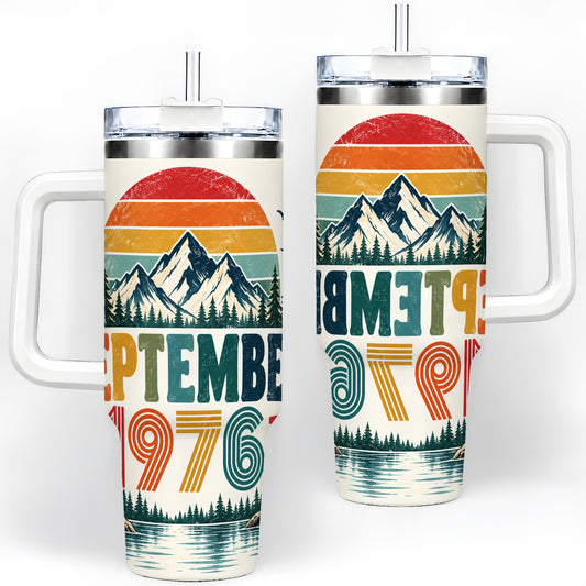September 1976 Mountain 40oz Tumbler, Vintage Outdoor Scenic Artwork