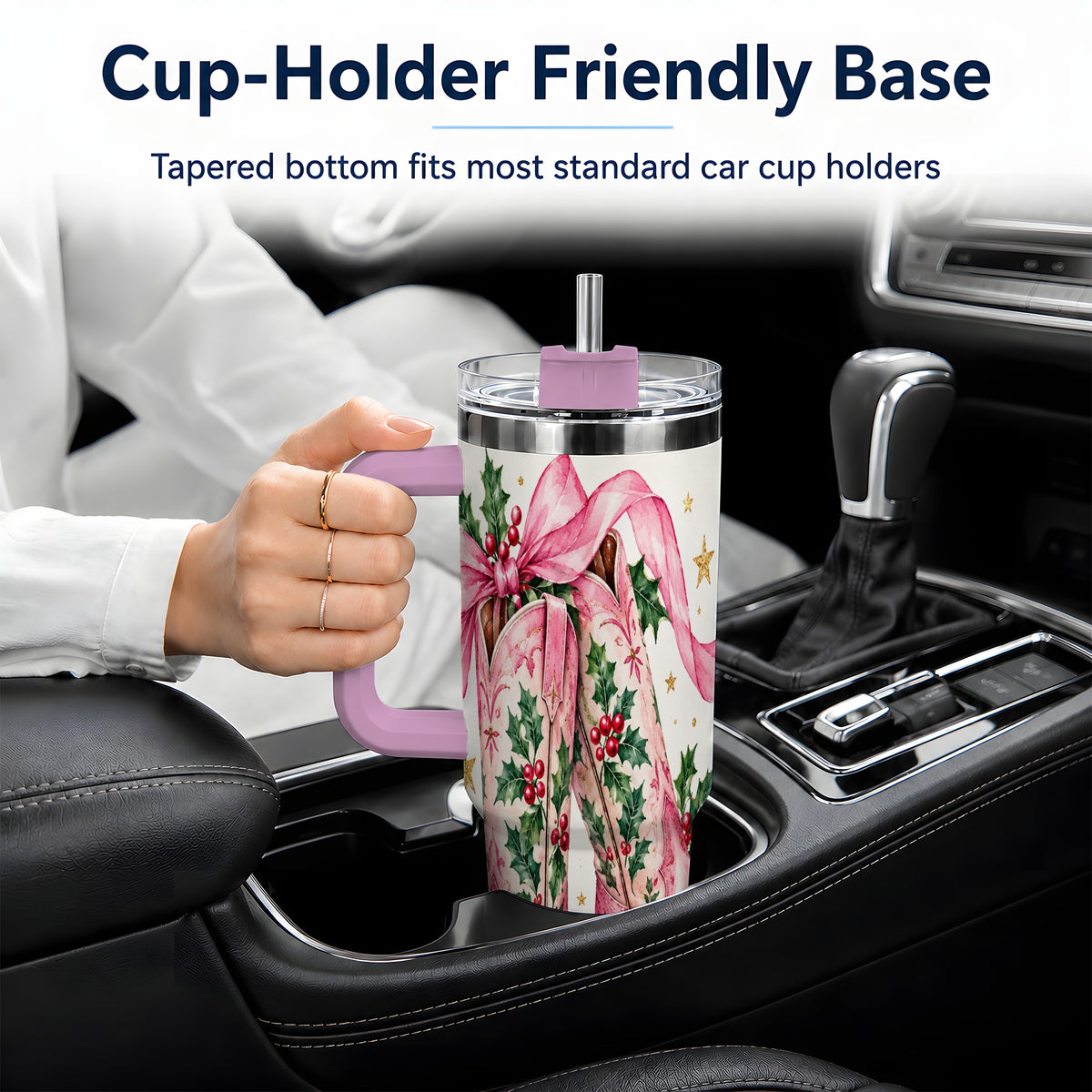 #pl[40oz|Pink] Pink Western Boots Tumbler, 40oz Tumbler for Daily Drinks