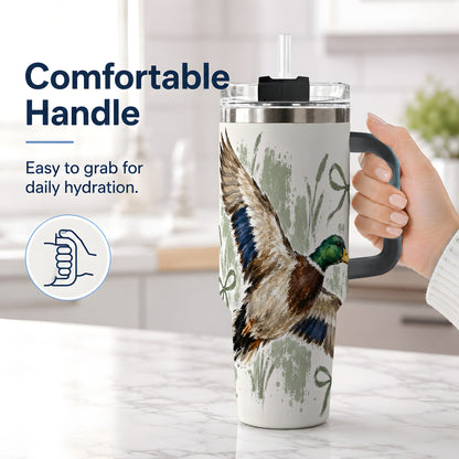 #pl[40oz|Black] Mallard Duck Tumbler, 40oz Tumbler for Water and Iced Drinks