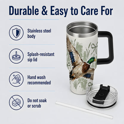 #pl[40oz|Black] Mallard Duck Tumbler, 40oz Tumbler for Water and Iced Drinks