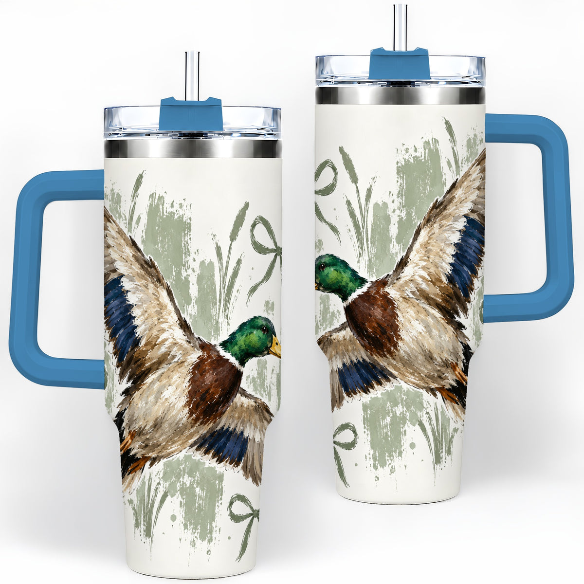 #pl[40oz|Blue] Mallard Duck Tumbler, 40oz Tumbler for Water and Iced Drinks