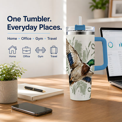#pl[40oz|Blue] Mallard Duck Tumbler, 40oz Tumbler for Water and Iced Drinks