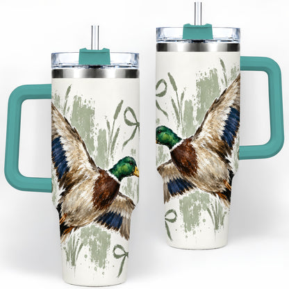 #pl[40oz|Green] Mallard Duck Tumbler, 40oz Tumbler for Water and Iced Drinks