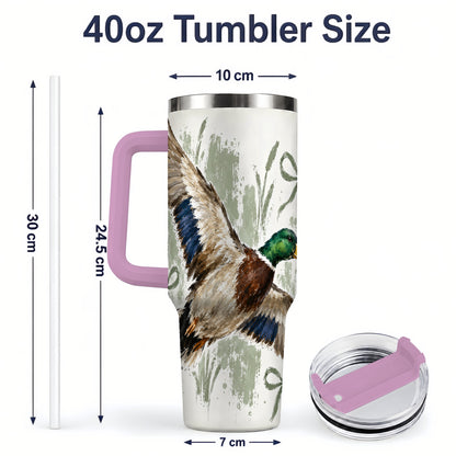 #pl[40oz|Pink] Mallard Duck Tumbler, 40oz Tumbler for Water and Iced Drinks