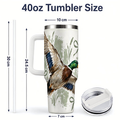 #pl[40oz|White] Mallard Duck Tumbler, 40oz Tumbler for Water and Iced Drinks