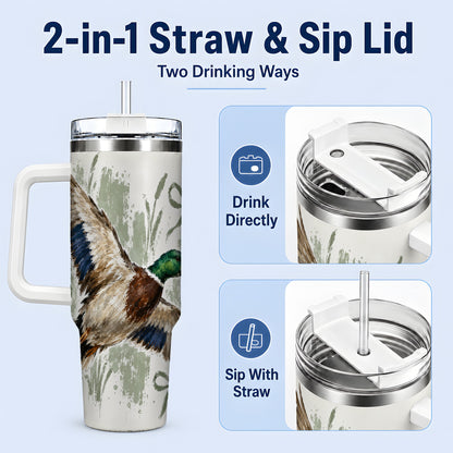#pl[40oz|White] Mallard Duck Tumbler, 40oz Tumbler for Water and Iced Drinks