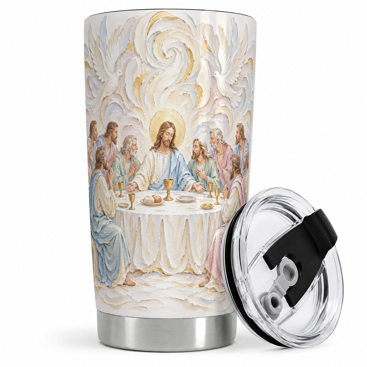 Christian Communion 20oz Tumbler, Jesus and Disciples Faith Artwork