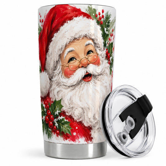 Santa Claus Christmas 20oz Tumbler, Holiday Artwork Drinkware