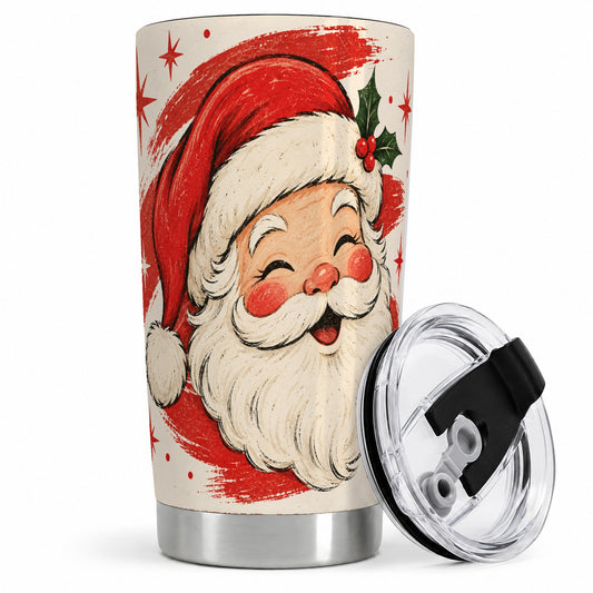 Retro Santa Claus 20oz Tumbler, Christmas Artwork Drinkware