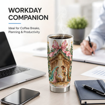 #pl[20oz|Steel] Nativity Scene 20oz Stainless Steel Tumbler, Christmas Religious Artwork