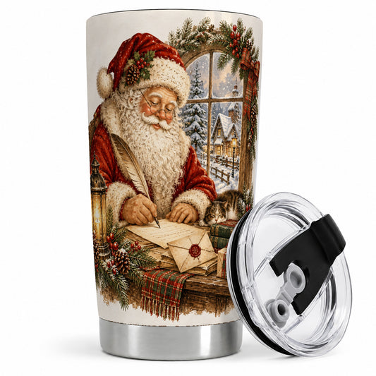 Vintage Santa Letter 20oz Tumbler, Stainless Steel Drinkware