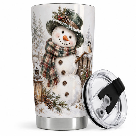 Winter Snowman 20oz Tumbler, Stainless Steel Drinkware