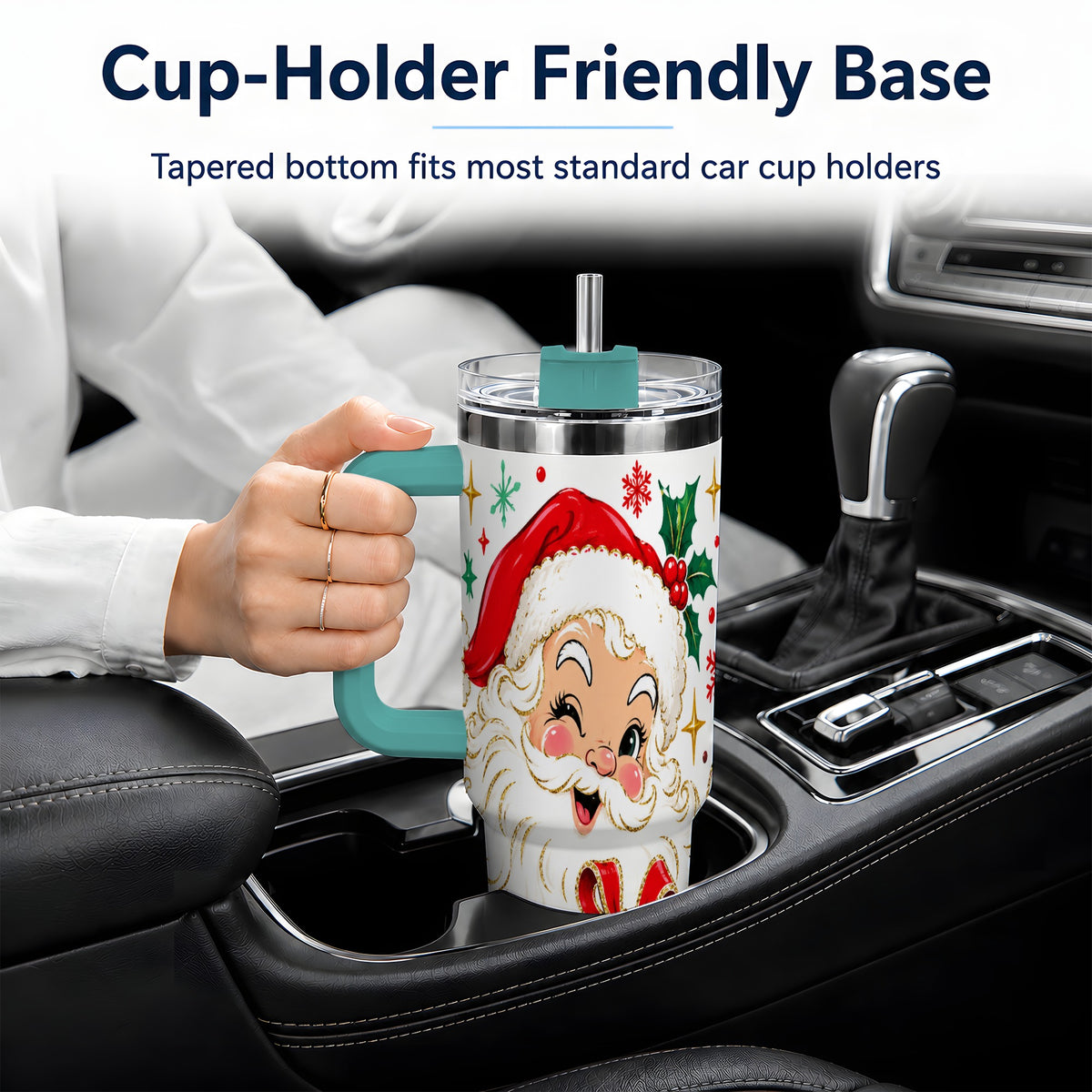 #pl[40oz|Green] Santa Present Christmas Tumbler, 40oz Stainless Steel Tumbler