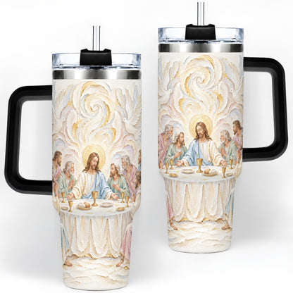 #pl[40oz|Black] Christian Communion 40oz Tumbler, Jesus and Disciples Faith Artwork