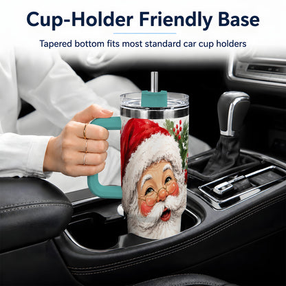 #pl[40oz|Green] Santa Claus Christmas 40oz Tumbler, Holiday Artwork Drinkware