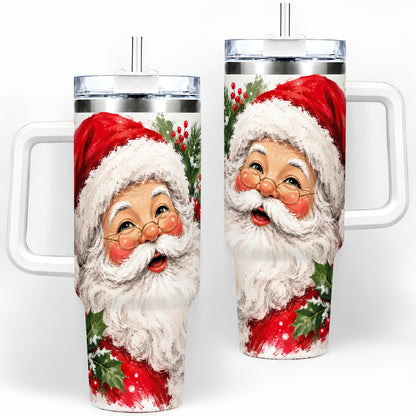 Santa Claus Christmas 40oz Tumbler, Holiday Artwork Drinkware