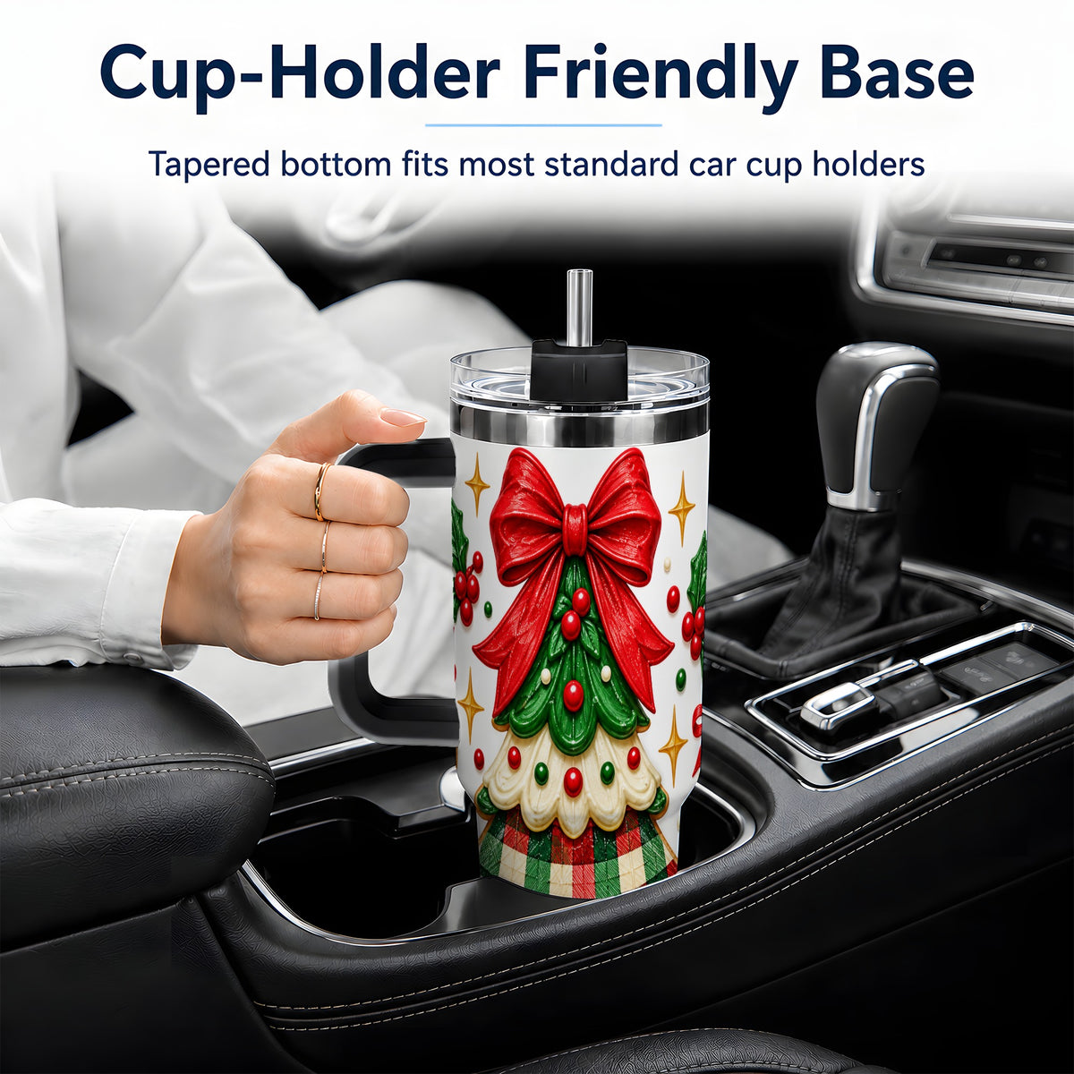 #pl[40oz|Black] Christmas Tree Cookie 40oz Tumbler, Stainless Steel Holiday Drinkware