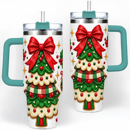 #pl[40oz|Green] Christmas Tree Cookie 40oz Tumbler, Stainless Steel Holiday Drinkware