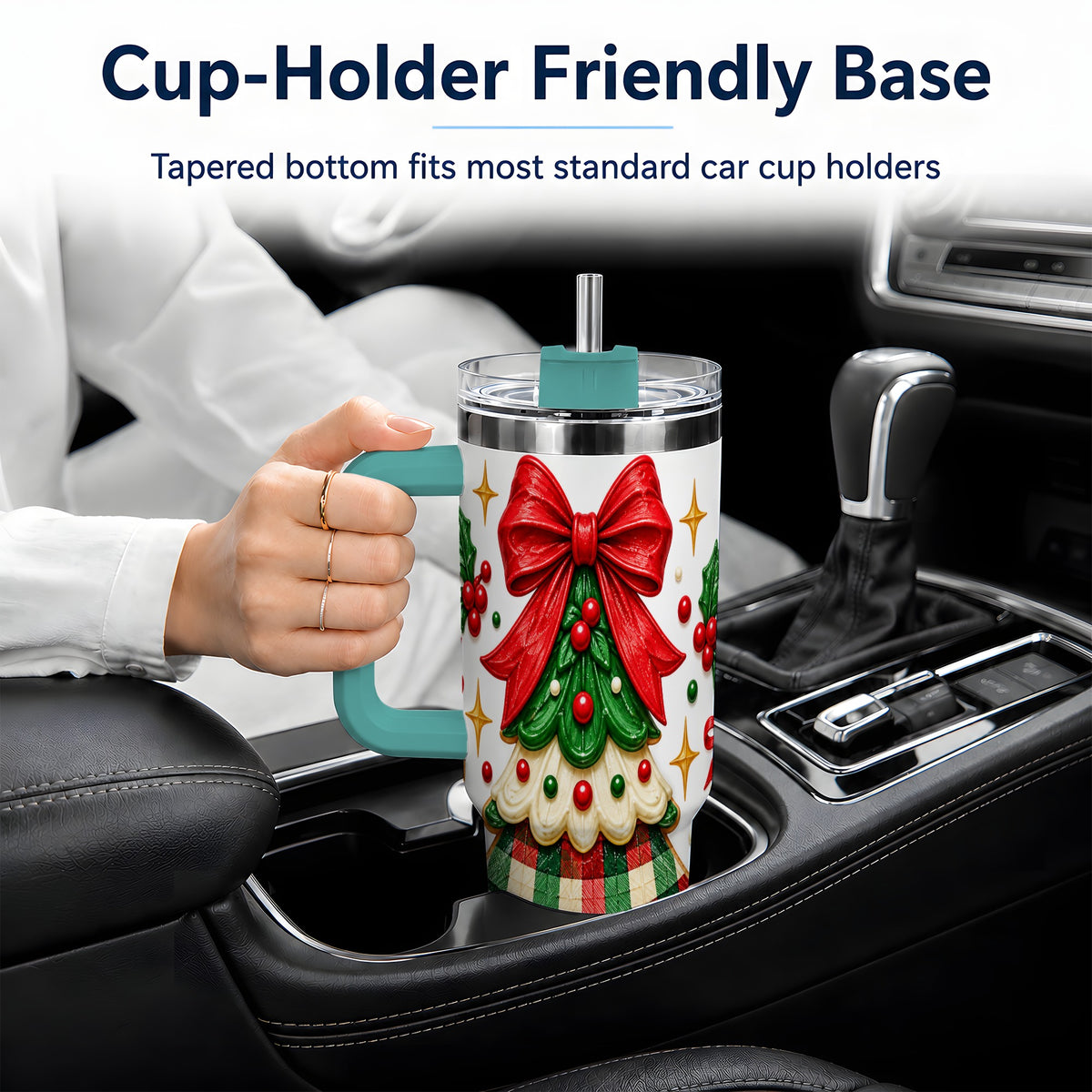 #pl[40oz|Green] Christmas Tree Cookie 40oz Tumbler, Stainless Steel Holiday Drinkware