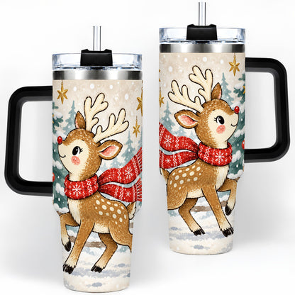 #pl[40oz|Black] Christmas Reindeer 40oz Tumbler, Winter Woodland Drinkware