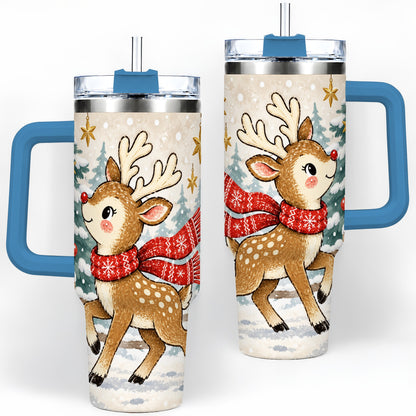 #pl[40oz|Blue] Christmas Reindeer 40oz Tumbler, Winter Woodland Drinkware
