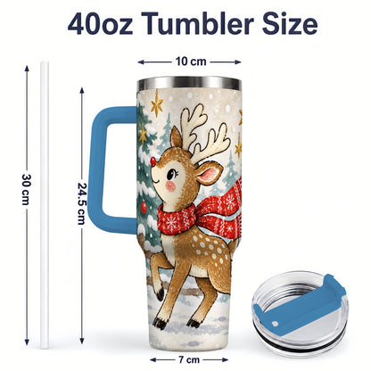 #pl[40oz|Blue] Christmas Reindeer 40oz Tumbler, Winter Woodland Drinkware