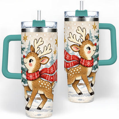 #pl[40oz|Green] Christmas Reindeer 40oz Tumbler, Winter Woodland Drinkware