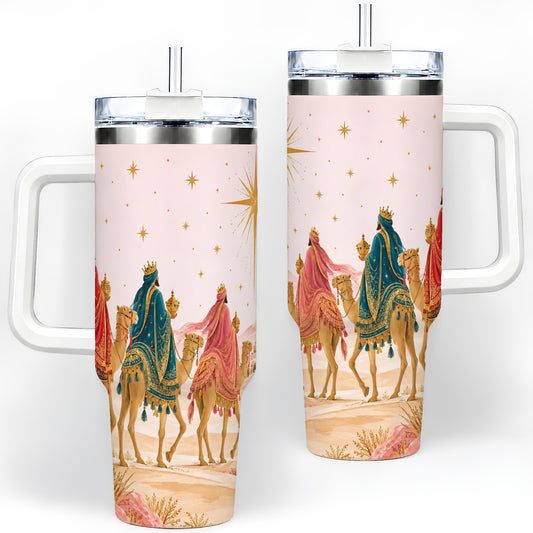 Three Wise Men 40oz Tumbler, Christmas Desert Journey Artwork