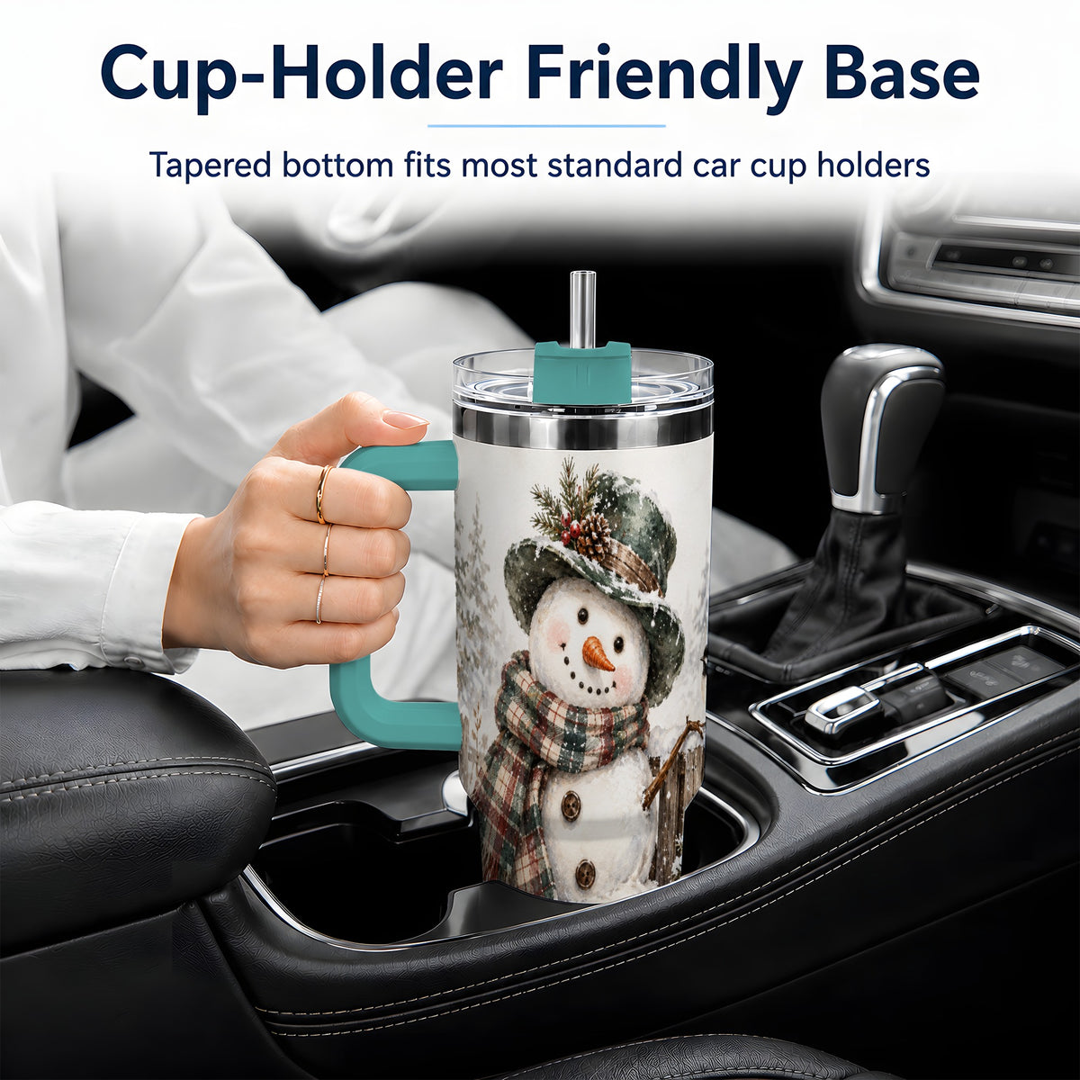 #pl[40oz|Green] Winter Snowman 40oz Tumbler, Stainless Steel Drinkware