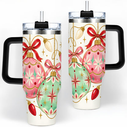#pl[40oz|Black] Retro Christmas Ornaments 40oz Tumbler, Stainless Steel Drinkware