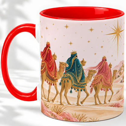 Three Wise Men Accent Mug, Christmas Camel Journey Artwork