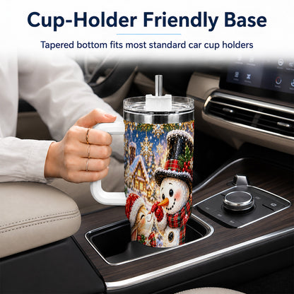 #pl[40oz|White] Snowman Bunny 40oz Tumbler, Christmas Stainless Steel Travel Cup