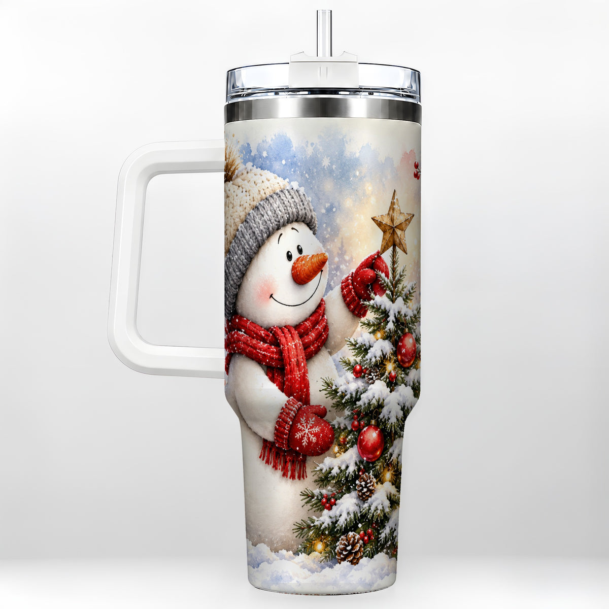 Snowman Christmas 40oz Tumbler, Winter Tumbler, Stainless Steel Travel Cup